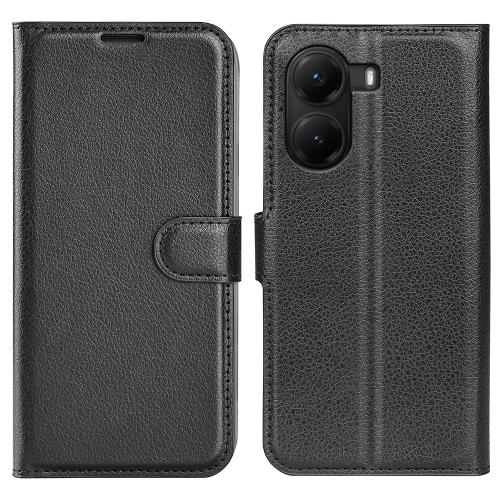 

For Xiaomi Poco X7 Pro Litchi Texture Horizontal Flip Leather Phone Case with Holder(Black)