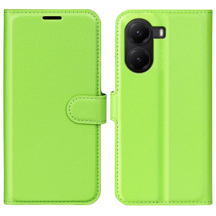 

For Xiaomi Poco X7 Pro Litchi Texture Horizontal Flip Leather Phone Case with Holder(Green)