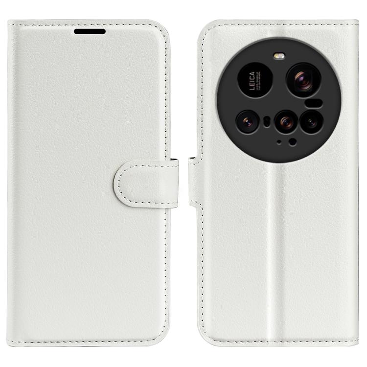 

For Xiaomi 15 Ultra Litchi Texture Horizontal Flip Leather Phone Case with Holder(White)