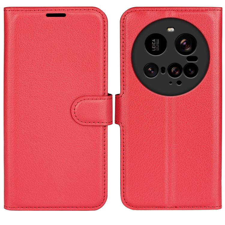 

For Xiaomi 15 Ultra Litchi Texture Horizontal Flip Leather Phone Case with Holder(Red)
