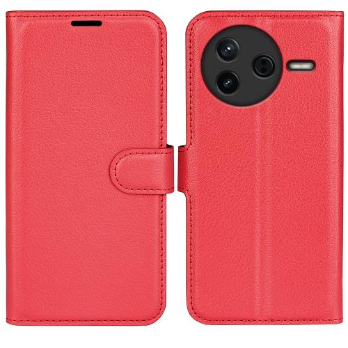 

For Xiaomi Poco F7 Pro / Redmi K80 Litchi Texture Horizontal Flip Leather Phone Case with Holder(Red)