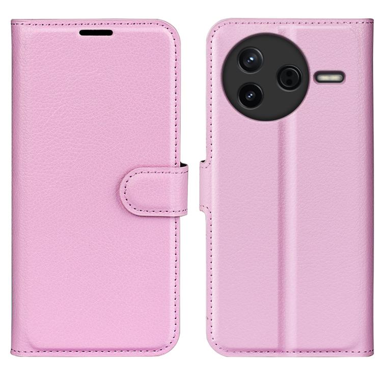 

For Xiaomi Poco F7 Pro / Redmi K80 Litchi Texture Horizontal Flip Leather Phone Case with Holder(Pink)