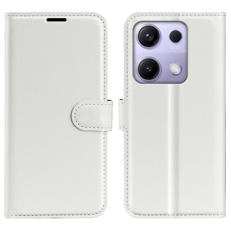 

For Redmi Note 14S 4G Litchi Texture Horizontal Flip Leather Phone Case with Holder(White)