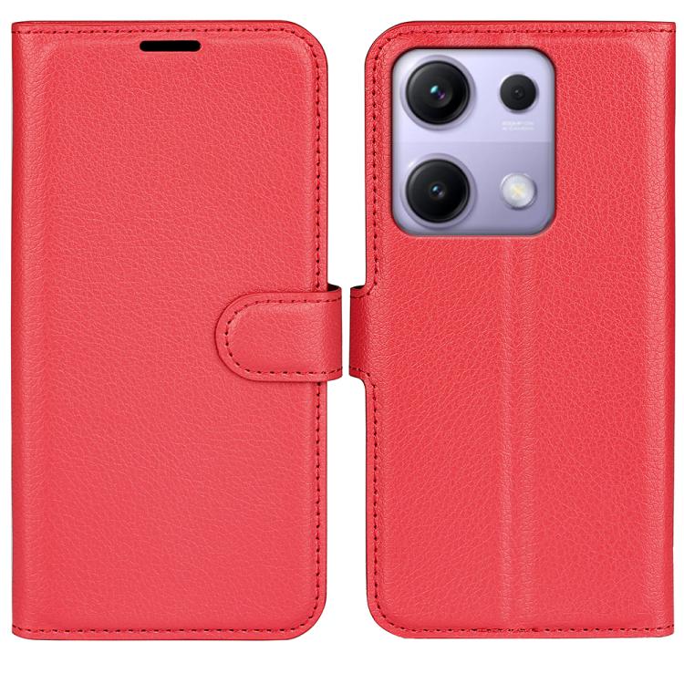 

For Redmi Note 14S 4G Litchi Texture Horizontal Flip Leather Phone Case with Holder(Red)
