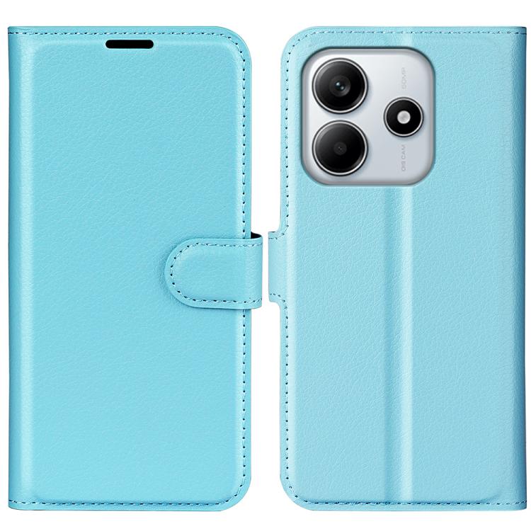 

For Redmi Note 14 4G 164.84mm Litchi Texture Horizontal Flip Leather Phone Case with Holder(Blue)