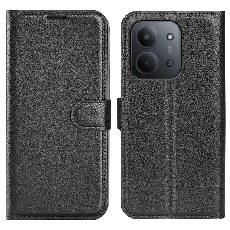 

For Redmi 15C 5G / 4G EU 173mm Litchi Texture Horizontal Flip Leather Phone Case with Holder(Black)
