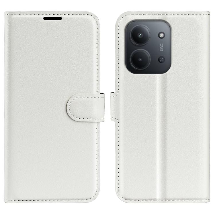 

For Redmi 15C 5G / 4G EU 173mm Litchi Texture Horizontal Flip Leather Phone Case with Holder(White)