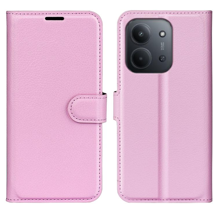 

For Redmi 15C 5G / 4G EU 173mm Litchi Texture Horizontal Flip Leather Phone Case with Holder(Pink)