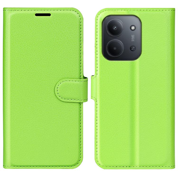 

For Redmi 15C 5G / 4G EU 173mm Litchi Texture Horizontal Flip Leather Phone Case with Holder(Green)