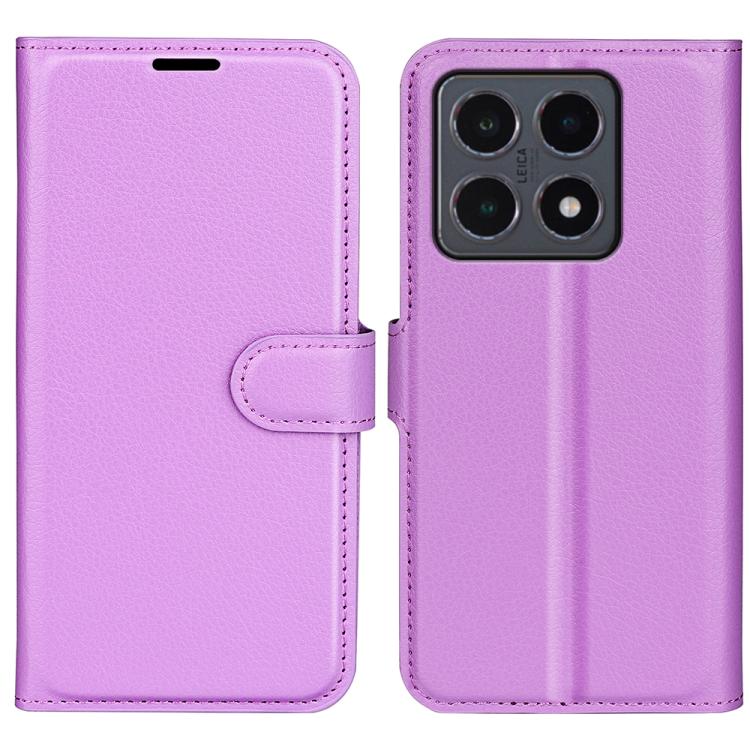 

For Xiaomi 15T Litchi Texture Horizontal Flip Leather Phone Case with Holder(Purple)