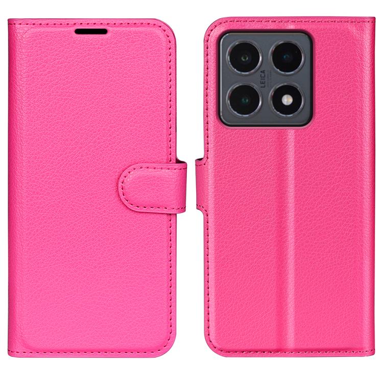 

For Xiaomi 15T Litchi Texture Horizontal Flip Leather Phone Case with Holder(Rose Red)