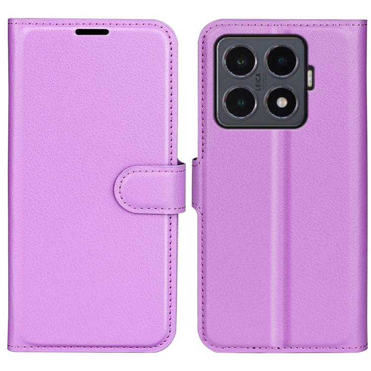 

For Xiaomi 15T Pro Litchi Texture Horizontal Flip Leather Phone Case with Holder(Purple)