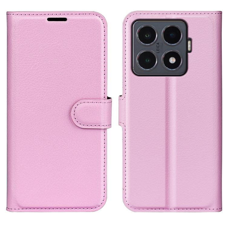 

For Xiaomi 15T Pro Litchi Texture Horizontal Flip Leather Phone Case with Holder(Pink)
