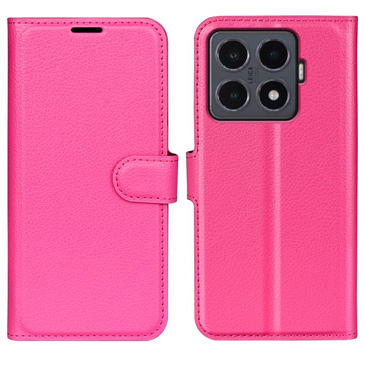 

For Xiaomi 15T Pro Litchi Texture Horizontal Flip Leather Phone Case with Holder(Rose Red)