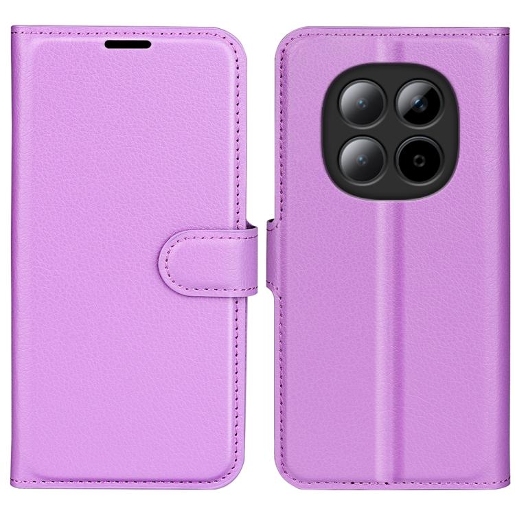 

For Redmi Note 15 Pro+ Global 163.3mm Litchi Texture Horizontal Flip Leather Phone Case with Holder(Purple)