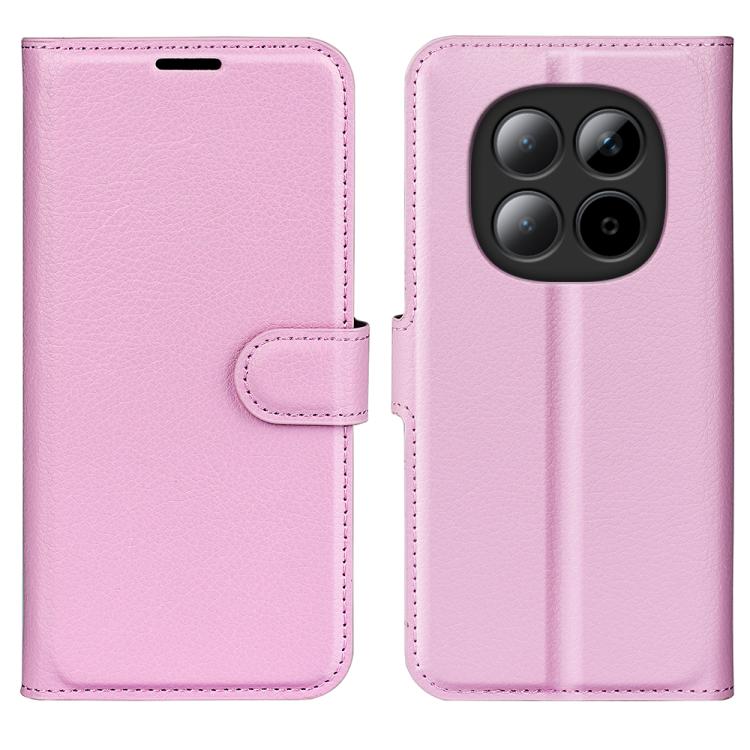 

For Redmi Note 15 Pro+ Global 163.3mm Litchi Texture Horizontal Flip Leather Phone Case with Holder(Pink)