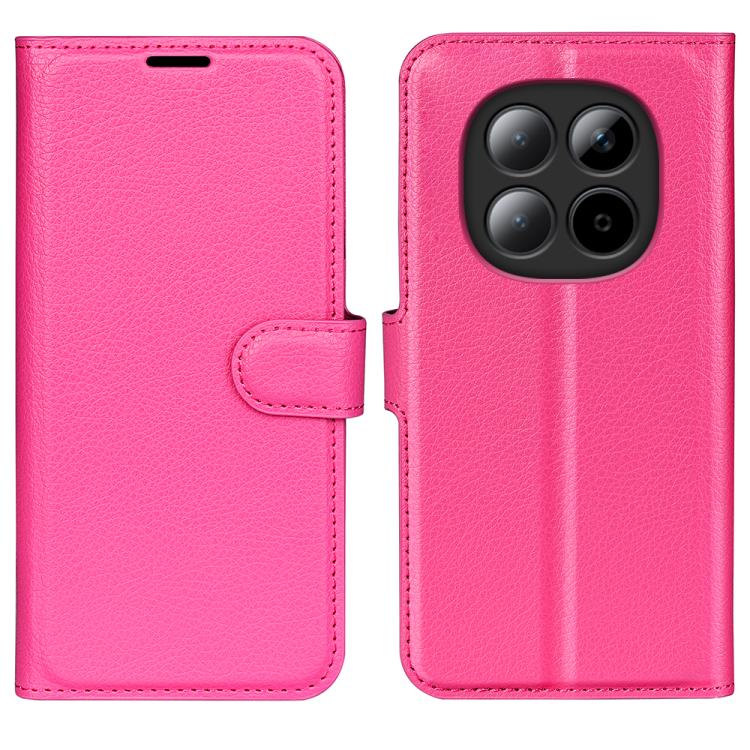

For Redmi Note 15 Pro+ Global 163.3mm Litchi Texture Horizontal Flip Leather Phone Case with Holder(Rose Red)