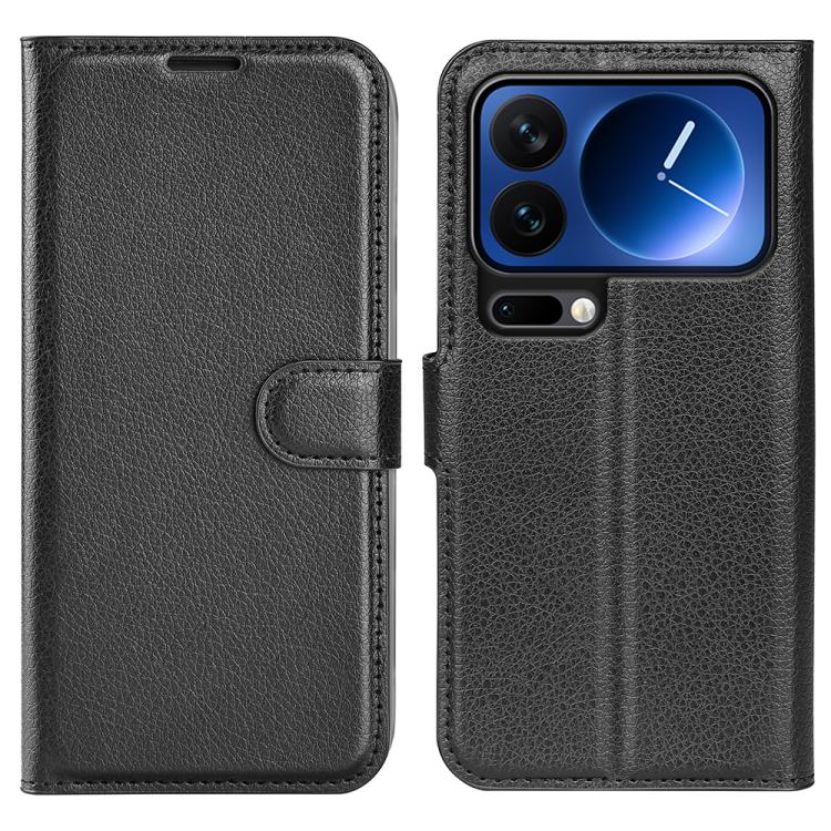 

For Xiaomi 17 Pro Litchi Texture Horizontal Flip Leather Phone Case with Holder(Black)