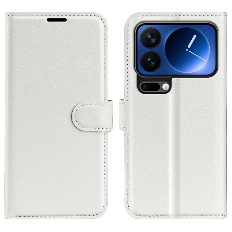 

For Xiaomi 17 Pro Litchi Texture Horizontal Flip Leather Phone Case with Holder(White)