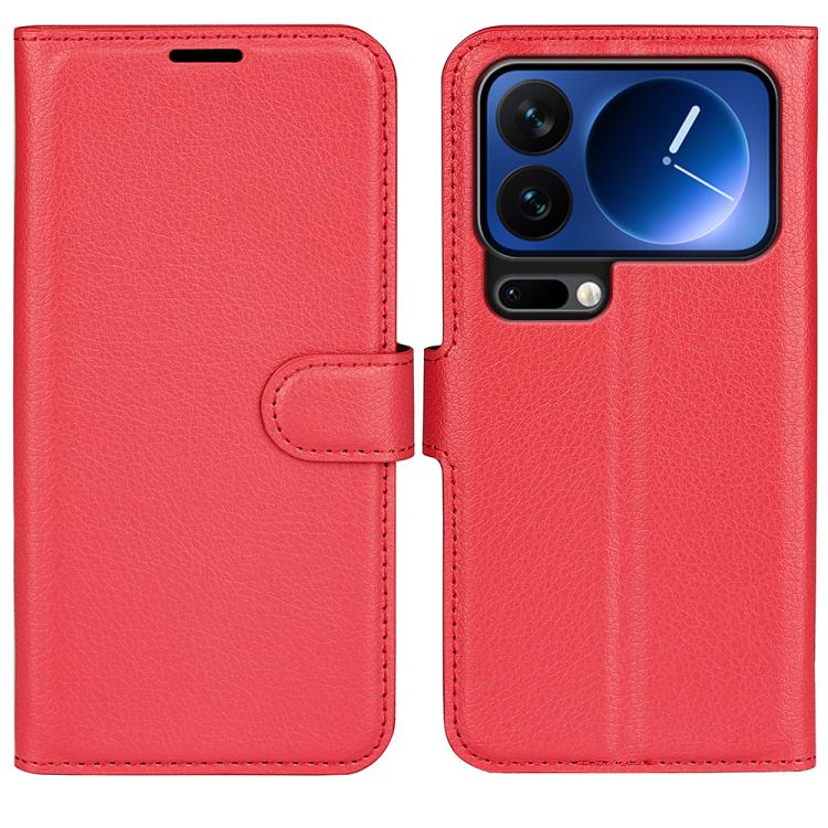 

For Xiaomi 17 Pro Litchi Texture Horizontal Flip Leather Phone Case with Holder(Red)
