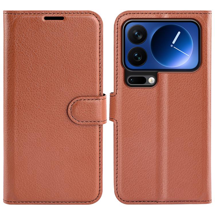 

For Xiaomi 17 Pro Litchi Texture Horizontal Flip Leather Phone Case with Holder(Brown)