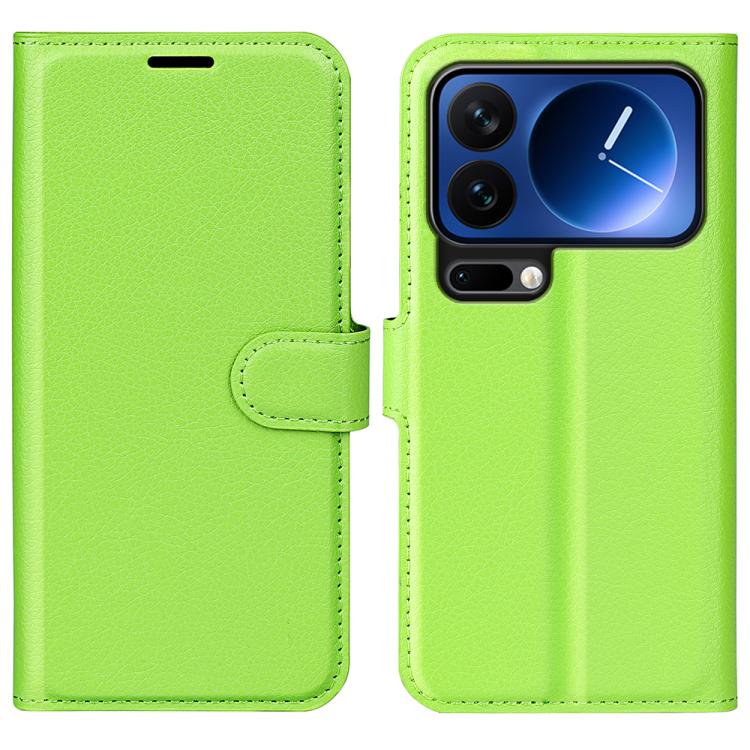 

For Xiaomi 17 Pro Litchi Texture Horizontal Flip Leather Phone Case with Holder(Green)