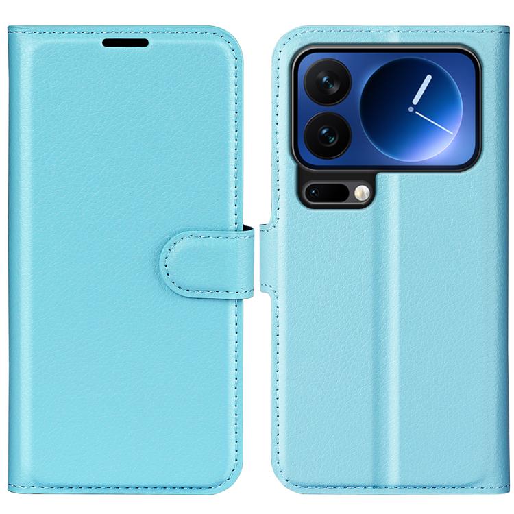 

For Xiaomi 17 Pro Max Litchi Texture Horizontal Flip Leather Phone Case with Holder(Blue)