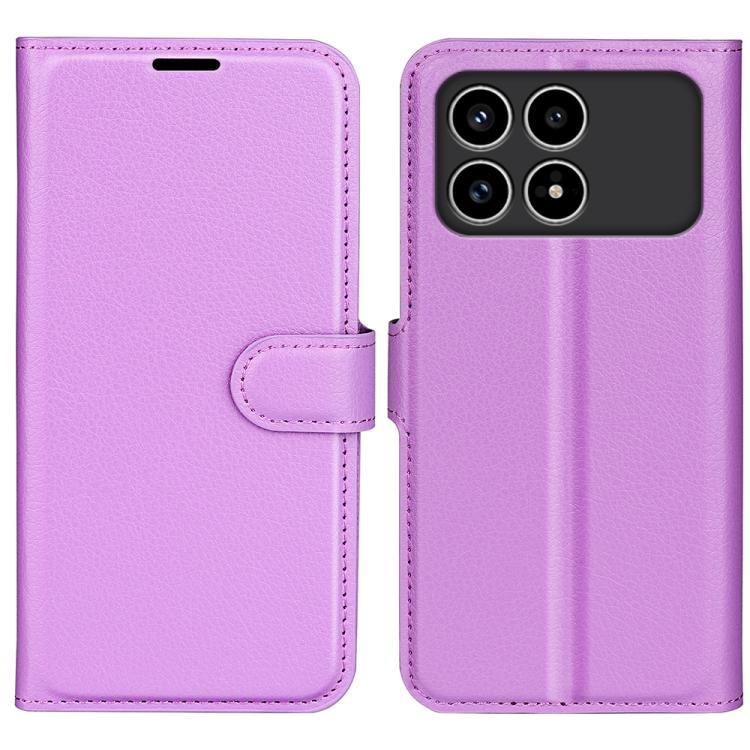

For Xiaomi Poco F8 Pro 5G Litchi Texture Horizontal Flip Leather Phone Case with Holder(Purple)