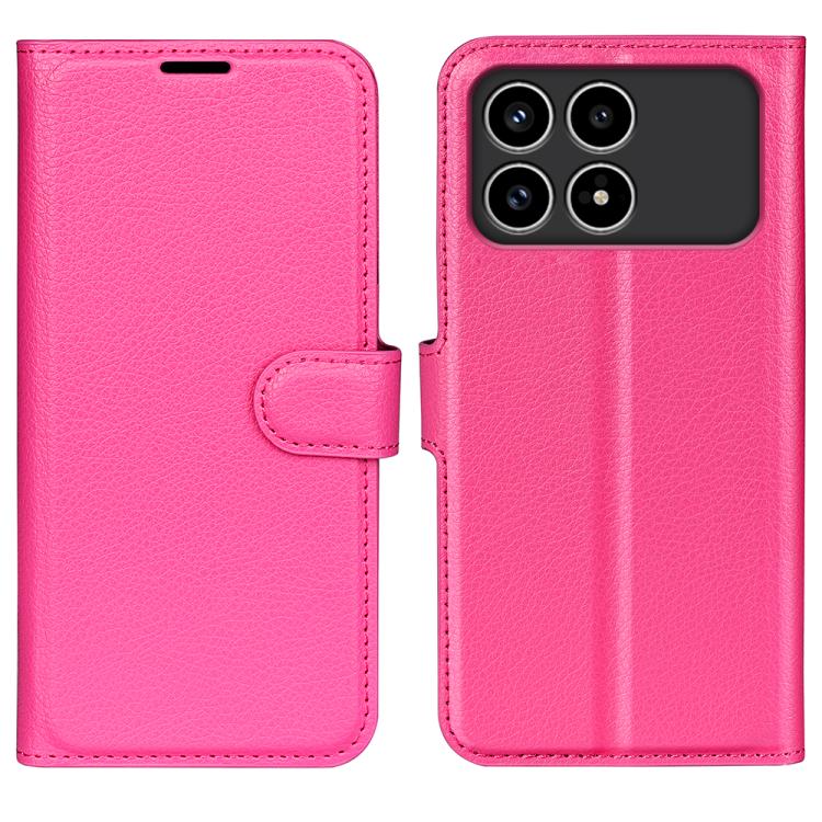 

For Xiaomi Poco F8 Pro 5G Litchi Texture Horizontal Flip Leather Phone Case with Holder(Rose Red)