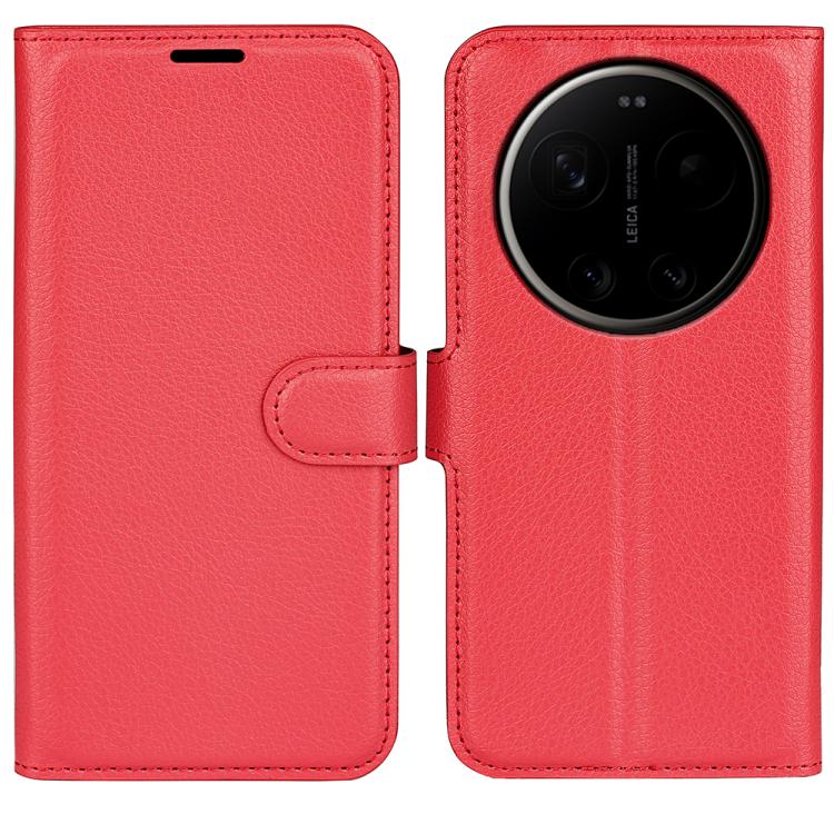 

For Xiaomi 17 Ultra Litchi Texture Horizontal Flip Leather Phone Case with Holder(Red)