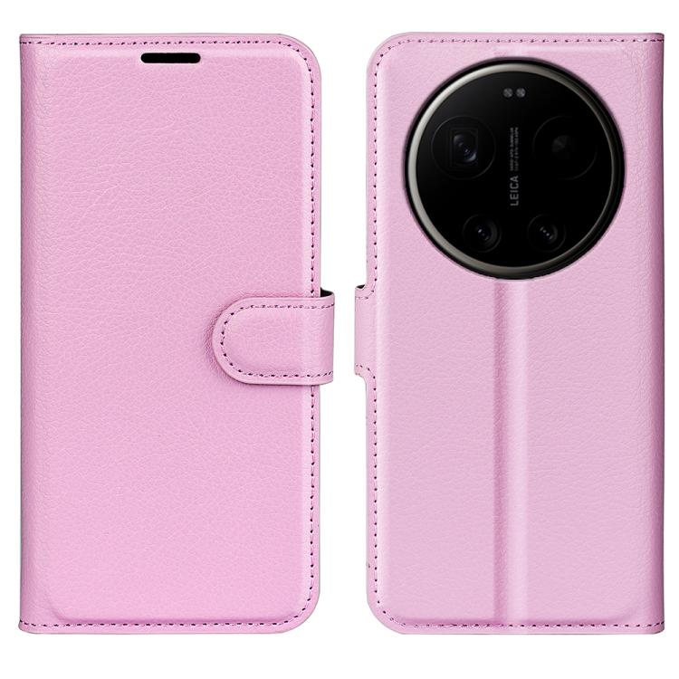 

For Xiaomi 17 Ultra Litchi Texture Horizontal Flip Leather Phone Case with Holder(Pink)