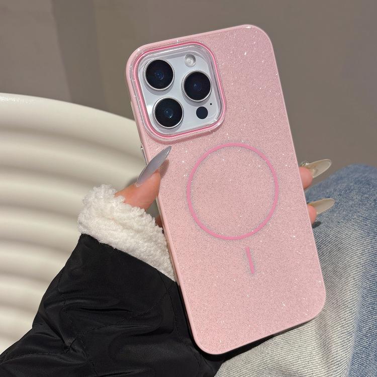 

For iPhone 14 Pro Glitter MagSafe Thin Circle TPU Phone Case(Pink)