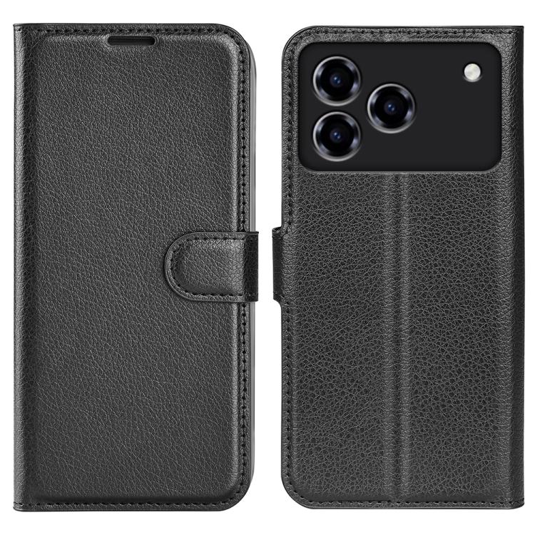 

For ZTE Blade A76 4G Litchi Texture Horizontal Flip Leather Phone Case with Holder(Black)