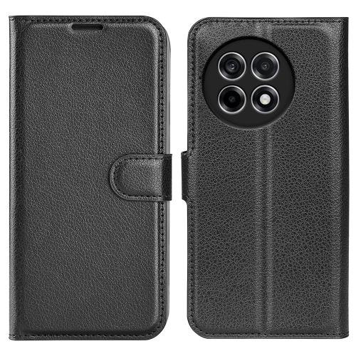 

For OnePlus Ace 5 Pro Litchi Texture Horizontal Flip Leather Phone Case with Holder(Black)