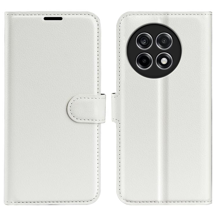 

For OnePlus 13R Litchi Texture Horizontal Flip Leather Phone Case with Holder(White)