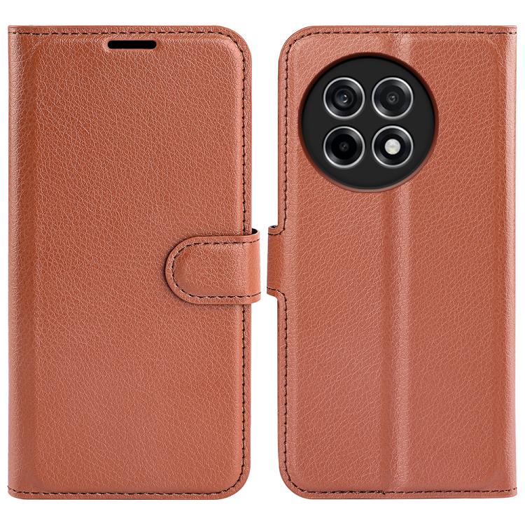 

For OnePlus 13R Litchi Texture Horizontal Flip Leather Phone Case with Holder(Brown)