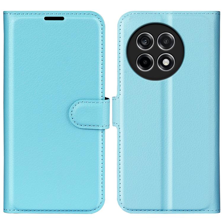 

For OnePlus 13R Litchi Texture Horizontal Flip Leather Phone Case with Holder(Blue)