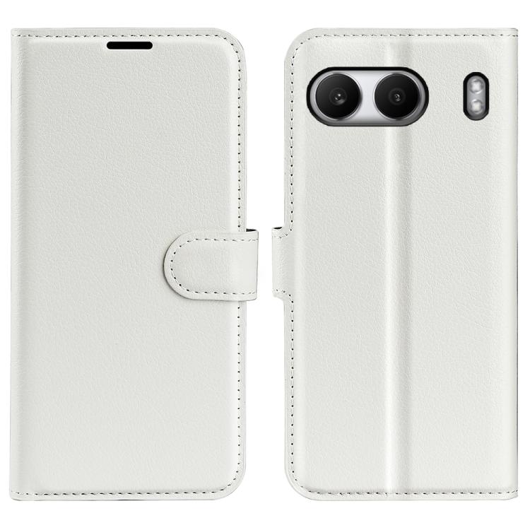 

For OnePlus Nord 4 Litchi Texture Horizontal Flip Leather Phone Case with Holder(White)