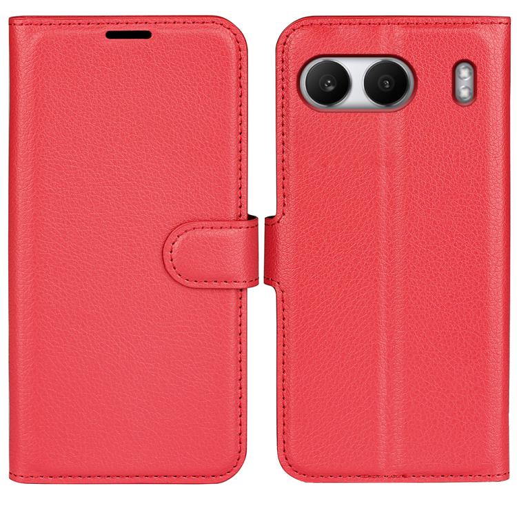 

For OnePlus Nord 4 Litchi Texture Horizontal Flip Leather Phone Case with Holder(Red)