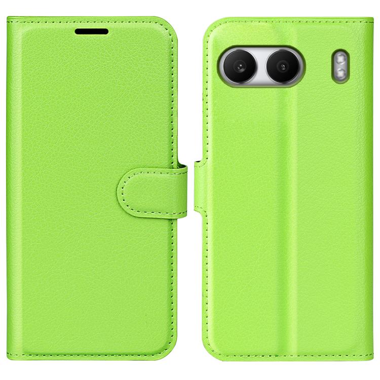 

For OnePlus Nord 4 Litchi Texture Horizontal Flip Leather Phone Case with Holder(Green)