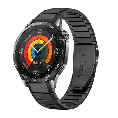 

22mm Bamboo Joint Bounce Buckle Titanium Alloy Watch Band(Black)