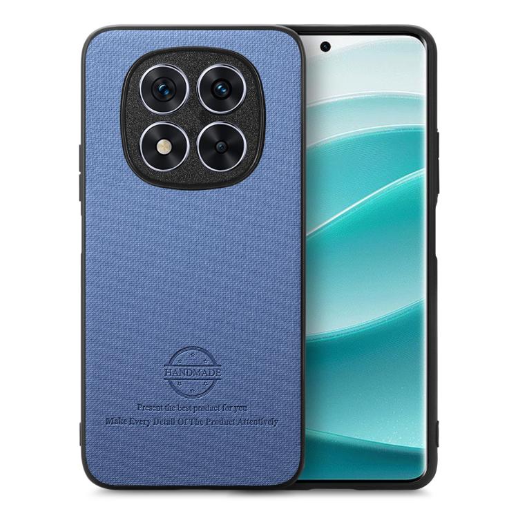 

For Redmi 14C Twill Fabric Leather Skin Back Phone Case(Blue)