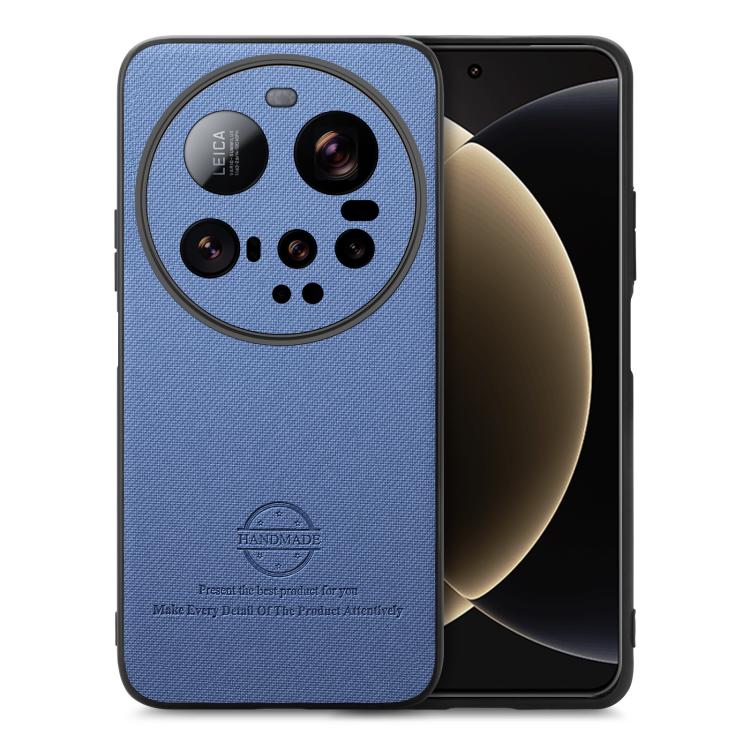 

For Xiaomi 15 Ultra Twill Fabric Leather Skin Back Phone Case(Blue)