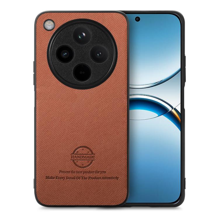 

For OPPO Find X8 Pro Twill Fabric Leather Skin Back Phone Case(Brown)