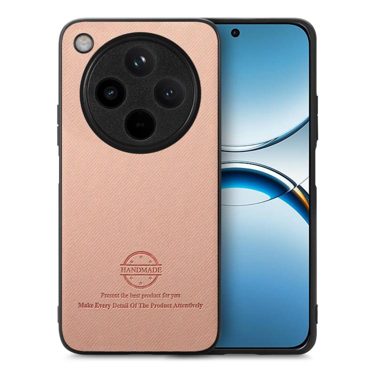 

For OPPO Find X8 Pro Twill Fabric Leather Skin Back Phone Case(Pink)