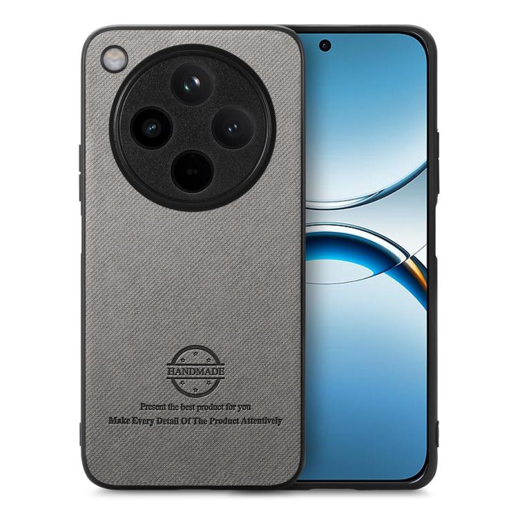 

For OPPO Find X8 Pro Twill Fabric Leather Skin Back Phone Case(Gray)