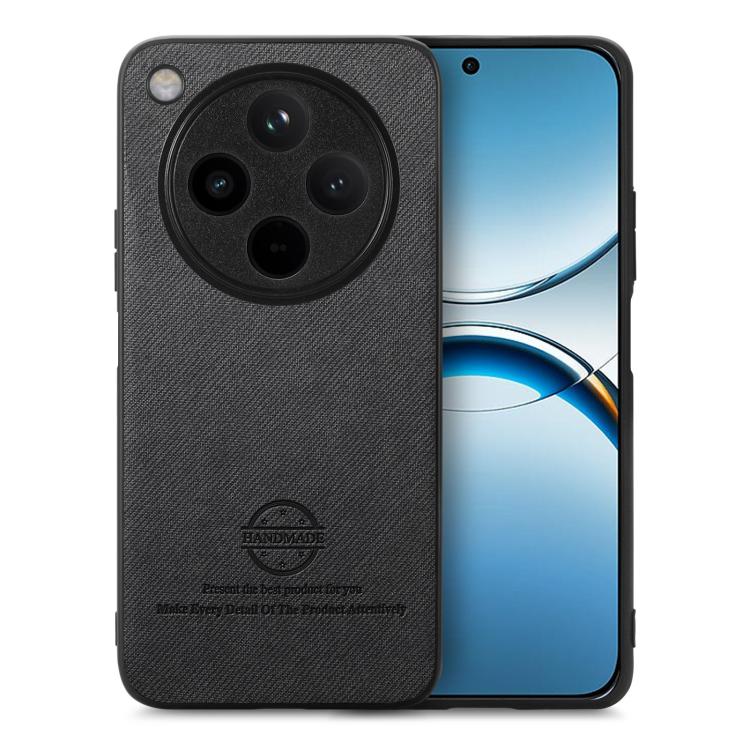 

For OPPO Find X8 Pro Twill Fabric Leather Skin Back Phone Case(Black)