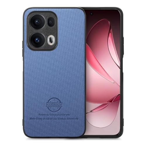

For OPPO Reno13 Pro Global Twill Fabric Leather Skin Back Phone Case(Blue)