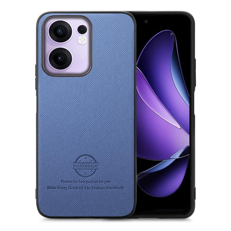 

For OPPO Reno13 F Twill Fabric Leather Skin Back Phone Case(Blue)