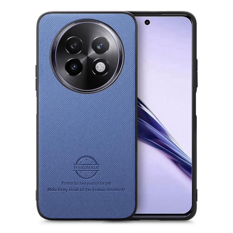

For Realme 13 4G Twill Fabric Leather Skin Back Phone Case(Blue)